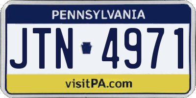 PA license plate JTN4971