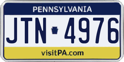 PA license plate JTN4976