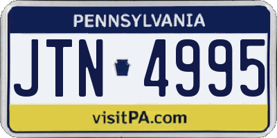 PA license plate JTN4995