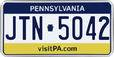 PA license plate JTN5042