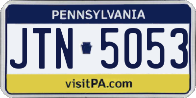 PA license plate JTN5053