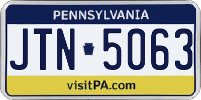 PA license plate JTN5063