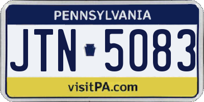 PA license plate JTN5083