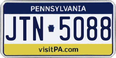 PA license plate JTN5088