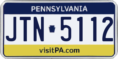 PA license plate JTN5112