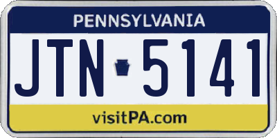 PA license plate JTN5141