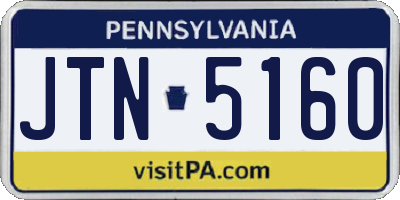 PA license plate JTN5160