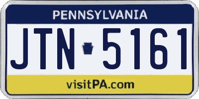 PA license plate JTN5161