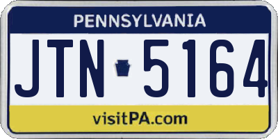 PA license plate JTN5164