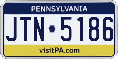 PA license plate JTN5186