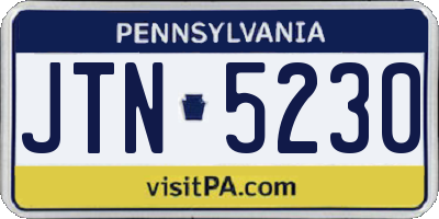 PA license plate JTN5230