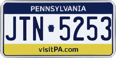 PA license plate JTN5253