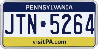 PA license plate JTN5264