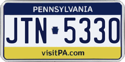 PA license plate JTN5330