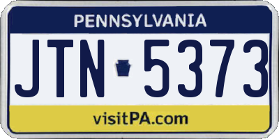 PA license plate JTN5373