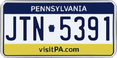 PA license plate JTN5391
