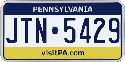 PA license plate JTN5429