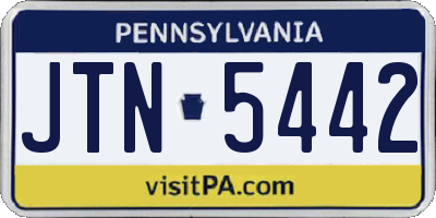 PA license plate JTN5442