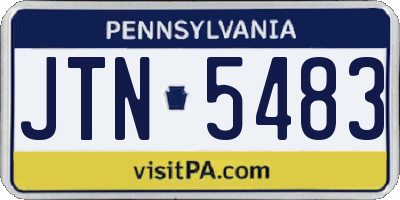 PA license plate JTN5483