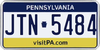 PA license plate JTN5484