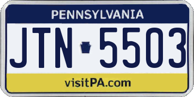 PA license plate JTN5503