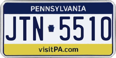 PA license plate JTN5510