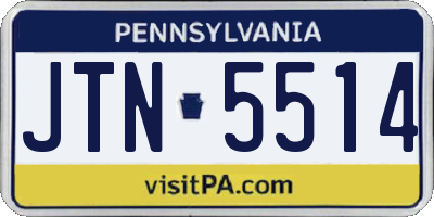 PA license plate JTN5514