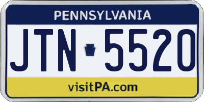 PA license plate JTN5520