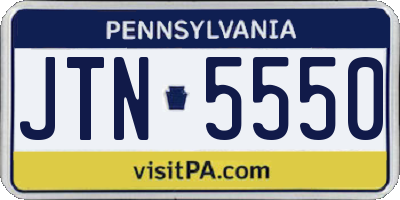 PA license plate JTN5550