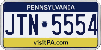 PA license plate JTN5554