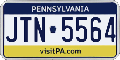 PA license plate JTN5564