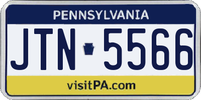 PA license plate JTN5566