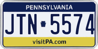 PA license plate JTN5574