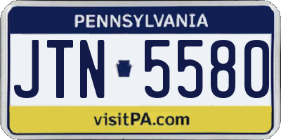 PA license plate JTN5580