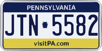 PA license plate JTN5582