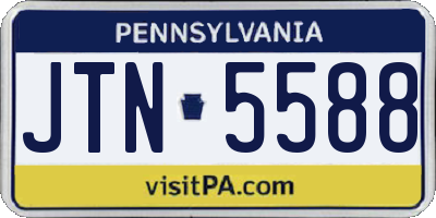 PA license plate JTN5588
