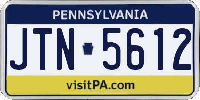 PA license plate JTN5612