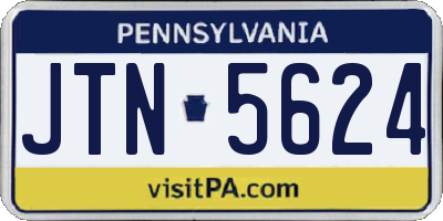 PA license plate JTN5624