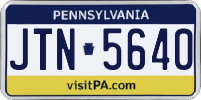 PA license plate JTN5640