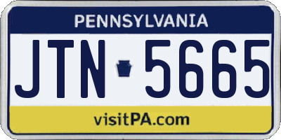 PA license plate JTN5665