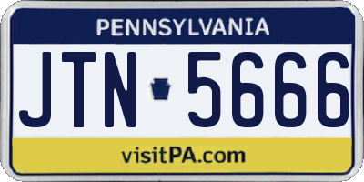 PA license plate JTN5666