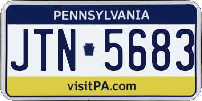 PA license plate JTN5683