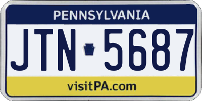 PA license plate JTN5687