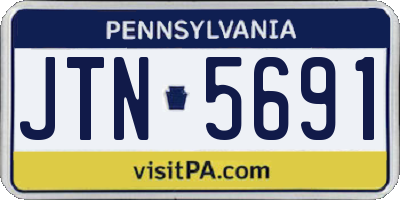 PA license plate JTN5691