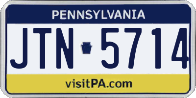 PA license plate JTN5714