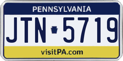 PA license plate JTN5719