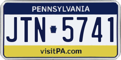PA license plate JTN5741