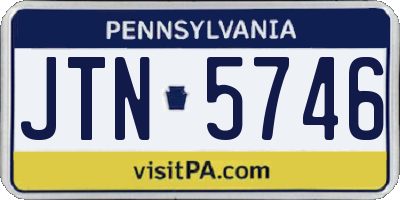 PA license plate JTN5746