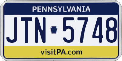 PA license plate JTN5748