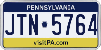 PA license plate JTN5764